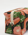 Rectangular pouch with floral pattern on a white background