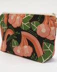 Floral patterned pouch on a white background