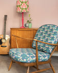 Evelyn - 30cm Drum (height 28cm) - pink and green - drum Lampshade
